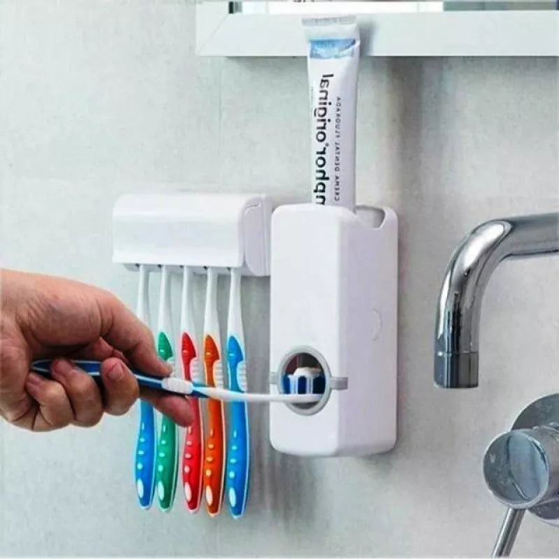 Dispenser de pasta de dente e suporte de escova